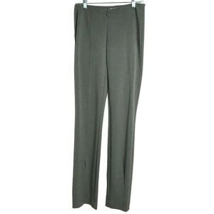 Cache Sz 0 Tall Gray Flat Front Straight Leg Dress Pants 9″ Front Slit